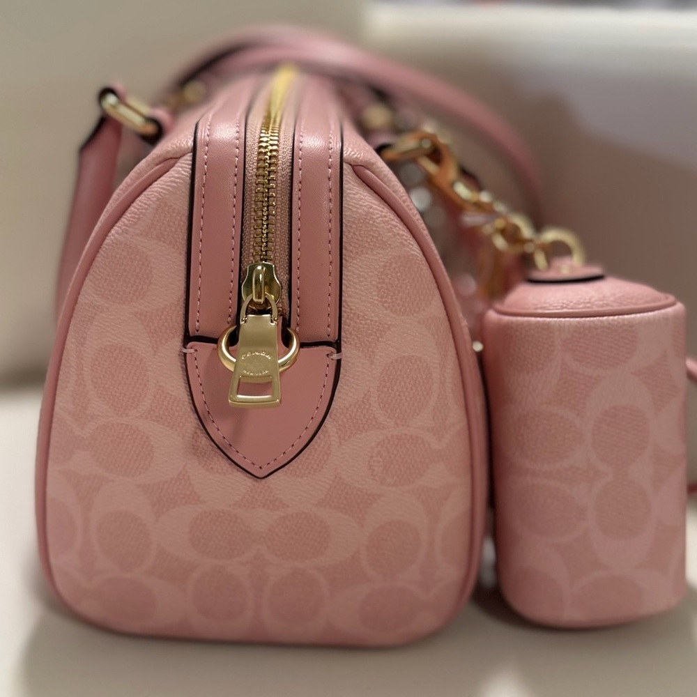 Coach Powder Pink Rowan & Mini Rowan Charm Bundle - Picture 3 of 5